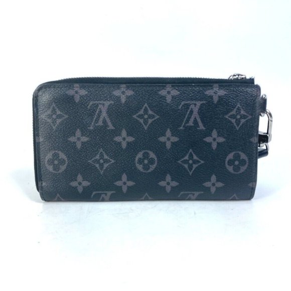 Authentic LOUIS VUITTON M80994 Monogram Eclipse Zippy Dragonnes Trunk print Long - Picture 13 of 16